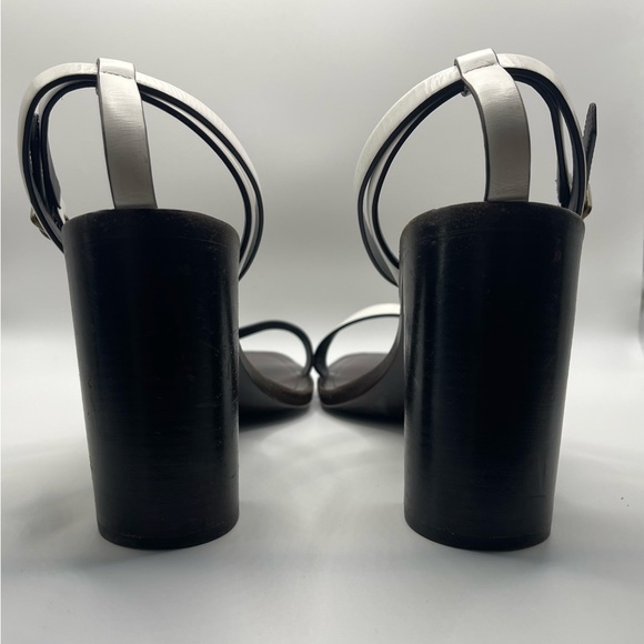 Saint Laurent White Leather Sandal Heels - Picture 7 of 9